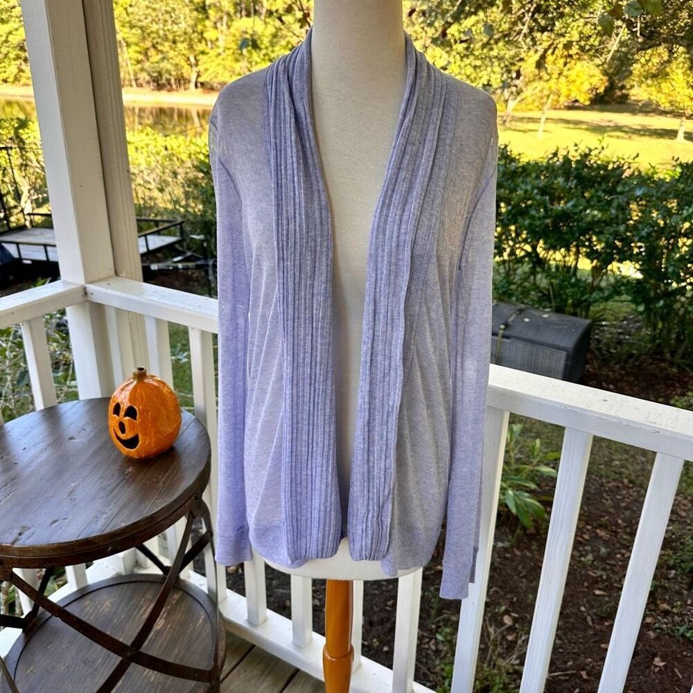 Thakoon Sheer Open-Front Cardigan | Periwinkle | M
